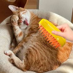 Netscroll Vsestranska parna čistilna krtača za mačke in pse, prenosno orodje za nego in čiščenje, nežno in učinkovito odstranjevanje dlak hišnih ljubljenčkov, okolju prijazno, enostavno za uporabo, Brushy
