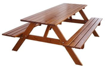 Rojaplast Vrtni komplet PIKNIK - 200 cm, lakiran, iz borovega lesa