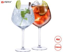 Alpina komplet kozarcev za gin tonic, 730 ml, 4/1 (izdelano v EU)