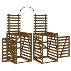 Vidaxl Lopa za smetnjak medeno rjava 84x90x128,5 cm trdna borovina