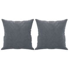 Vidaxl Kavč dvosed z okrasnimi blazinami temno siv 120 cm žamet