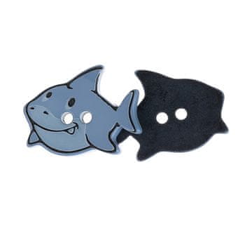 Gumb - komplet 3 kosov - 25x20 mm - Shark