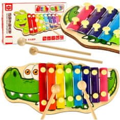 Aga Barvit leseni ksilofon za otroke Krokodil