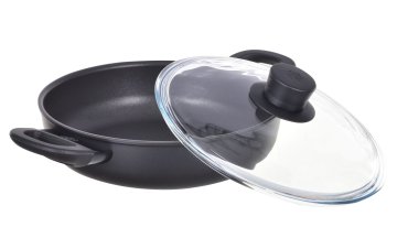 Ballarini Litožna ponev Ballarini Avola, globoka, s 2 ročaji, titan, 28 cm, pokrov iz stekla, primerno za vse vrste štedilnikov