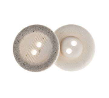 Gumb - komplet 3 gumbov - premer 23 mm, umazano bele barve