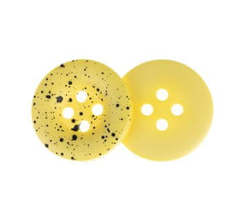 Gumb - komplet 6 gumbov - premer 18 mm, rumene barve s črnimi pikami