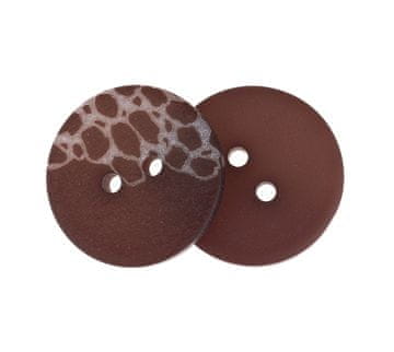 Gumb - komplet 3 gumbov - premer 20 mm, rjave barve