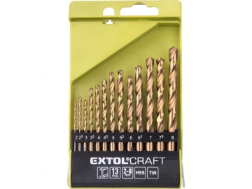 Extol Craft Svedri za kovino, nastavljeno 13ks, O 2-8mm, 0,5mm, HSS