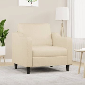 Vidaxl vidaXL Fotelj, kremne barve, 60 cm, oblazinjen s tkanino