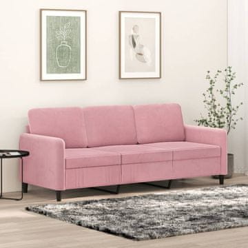 Vidaxl vidaXL Trosed roza 180 cm oblazinjen z žametom