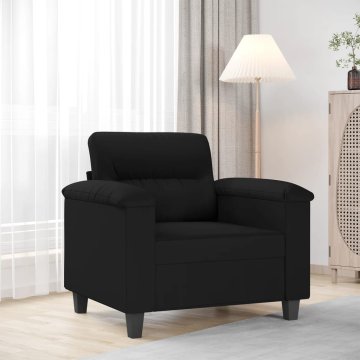 Vidaxl vidaXL Fotelj, črne barve, 60 cm, oblazinjenje iz mikrovlaken