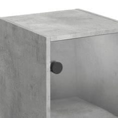 Vidaxl Stranska omarica s steklenimi vrati betonsko siva 35x37x68,5 cm