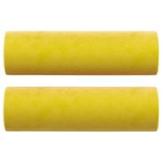 Vidaxl Kavč dvosed z okrasnimi blazinami rumen 120 cm žamet