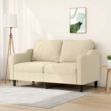 Vidaxl vidaXL Dvosed, kremne barve, 140 cm, oblazinjen s tkanino