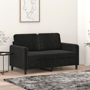 Vidaxl vidaXL Dvosed, črn, 120 cm, oblazinjen z žametom