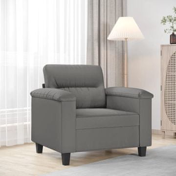 Vidaxl vidaXL Fotelj, temno siv, 60 cm, oblazinjen z mikrovlakni