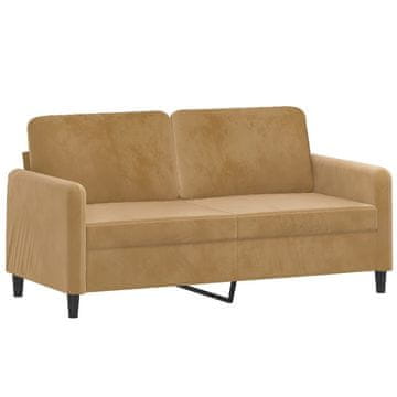 Vidaxl Kavč dvosed rjav 140 cm žamet