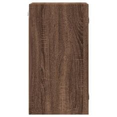 Vidaxl Stenska omarica s steklenimi vrati rjavi hrast 35x37x68,5 cm