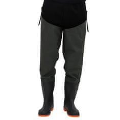 Vidaxl Ribiške hlače s škornji temno zelene velikost 40