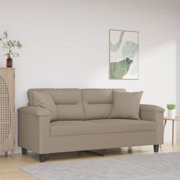 Vidaxl vidaXL Dvosed z blazinami, taupe, 140 cm, mikrofibra