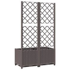 Vidaxl Cvetlično korito z oporno mrežo rjavo 80x40x136 cm PP