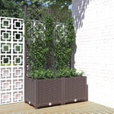 Vidaxl Cvetlično korito z oporno mrežo rjavo 80x40x136 cm PP