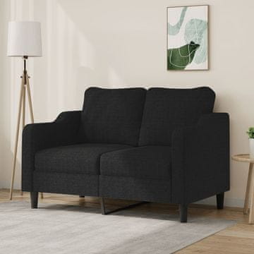 Vidaxl vidaXL Dvosed, črne barve, 120 cm, oblazinjen s tkanino