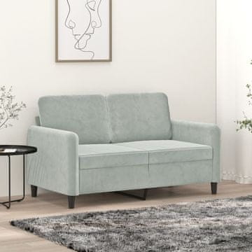 Vidaxl vidaXL Dvosed svetlo siv 120 cm oblazinjen z žametom