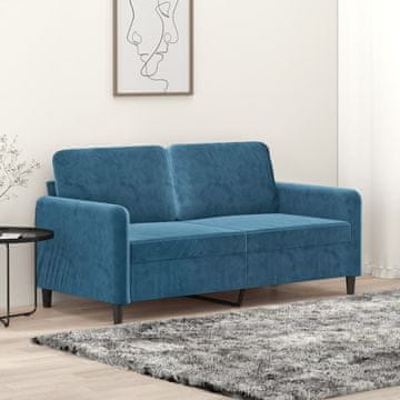 Vidaxl vidaXL Dvosed moder 140 cm žametno oblazinjenje