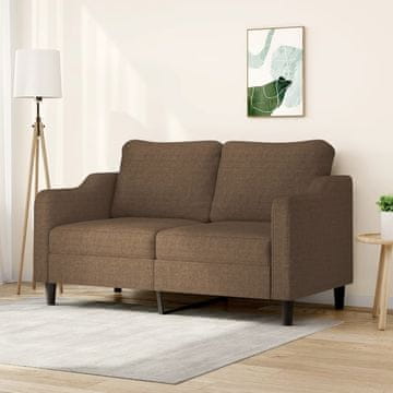 Vidaxl vidaXL Dvosed, rjav, 140 cm, oblazinjen s tkanino