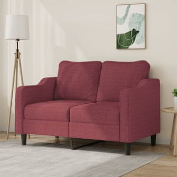 Vidaxl vidaXL Dvosed vinsko rdeč 120 cm oblazinjen z blagom