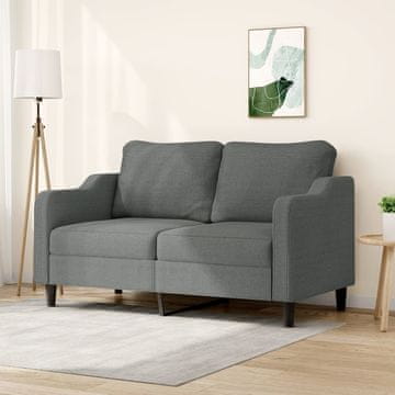 Vidaxl vidaXL Dvosed, temno siv, 140 cm, oblazinjen s tkanino