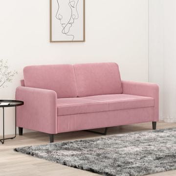 Vidaxl vidaXL Dvosed roza 140 cm žametno oblazinjenje