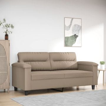 Vidaxl vidaXL Dvosed, taupe, 140 cm, oblazinjen z mikrovlakni