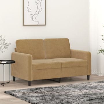 Vidaxl vidaXL Dvosed rjav 120 cm žametno oblazinjenje