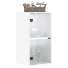 Vidaxl Stenska omarica s steklenimi vrati bela 35x37x68,5 cm