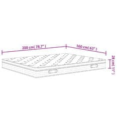 Vidaxl Vzmetnica z žepkastim vzmetenjem srednja 160x200 cm