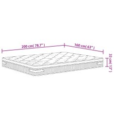 Vidaxl Vzmetnica z žepkastim vzmetenjem srednje plus 160x200 cm