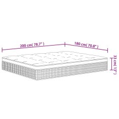 Vidaxl Vzmetnica z žepkastim vzmetenjem srednje trda 180x200 cm