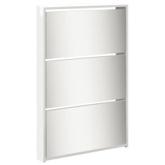 Vidaxl Omarica za čevlje z ogledalom 5-nadstropna bela 63x17x169,5 cm