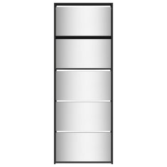 Vidaxl Omarica za čevlje z ogledalom 5-nadstropna črna 63x17x169,5 cm