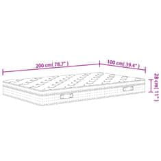 Vidaxl Vzmetnica z žepkastim vzmetenjem srednja 100x200 cm