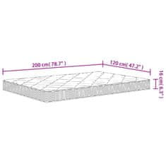 Vidaxl Vzmetnica iz pene srednje mehka 120x200 cm