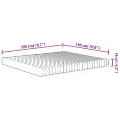 Vidaxl Vzmetnica iz pene srednje mehka 180x200 cm