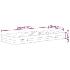 Vidaxl Vzmetnica z bonnell vzmetenjem srednja 70x200 cm