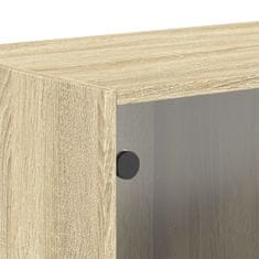 Vidaxl Stenska omarica s steklenimi vrati 2 kosa sonoma 68,5x37x35 cm