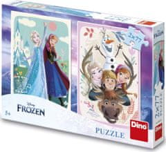 Dino Puzzle Ledeno kraljestvo: Anna in Elsa 2x77 kosov