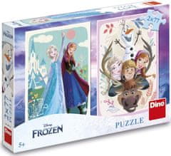 Dino Puzzle Ledeno kraljestvo: Anna in Elsa 2x77 kosov