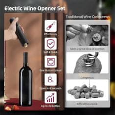 HOME & MARKER® Komplet električnih odpiračev za vino | VINOCORK