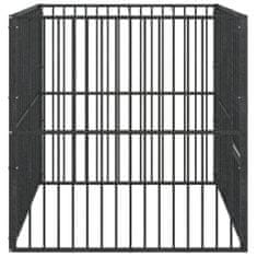 Greatstore Pasja ograda 4 paneli črno pocinkano jeklo